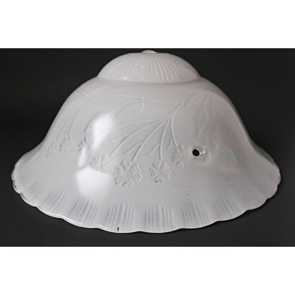 Vintage 30's Art Deco Frosted Glass Ceiling Mount Light Shade 10"